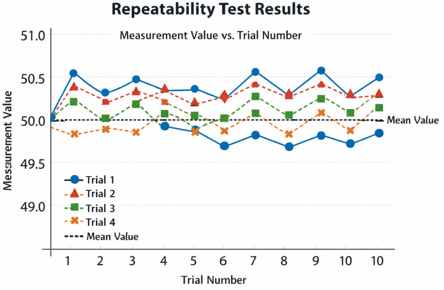 Repeatability test results chart used for validation